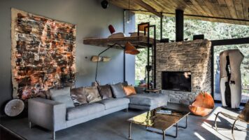 Cascata Brick Slips Wohnzimmer. Entwurf von Tom Kneepkens, Architekt.